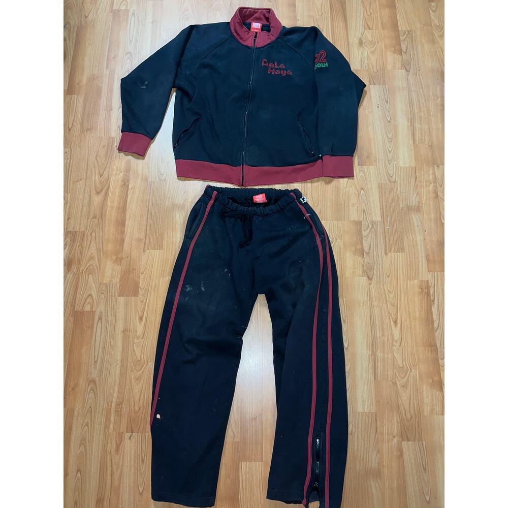 Vintage Oscar De La Hoya Sweatsuit Sweatshirt Sweatpants SET Boxing Black Large